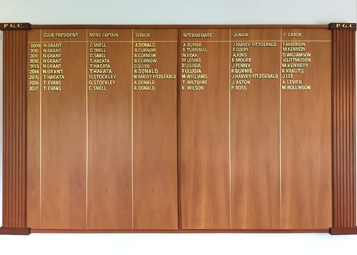 Traditional signage & honours boards